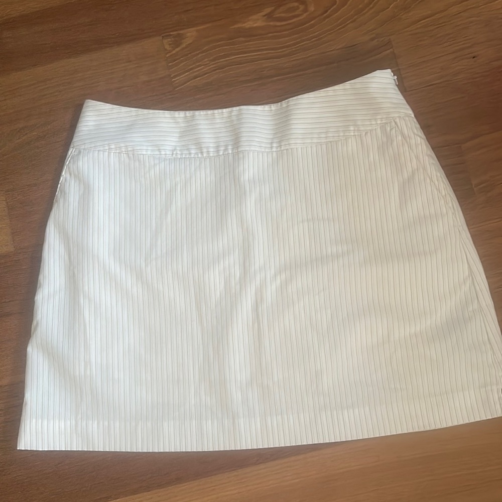 adidas White Pinstripe Skirt